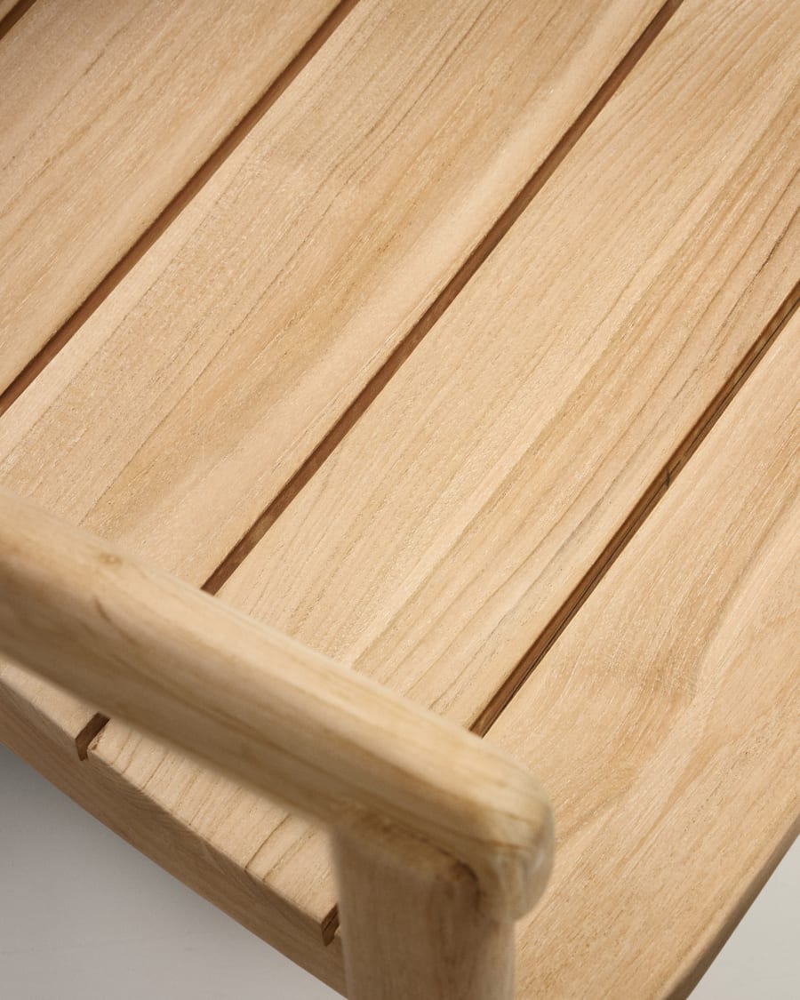 Icaro stackable solid teak wood chair in a natural finish, FSC 100%