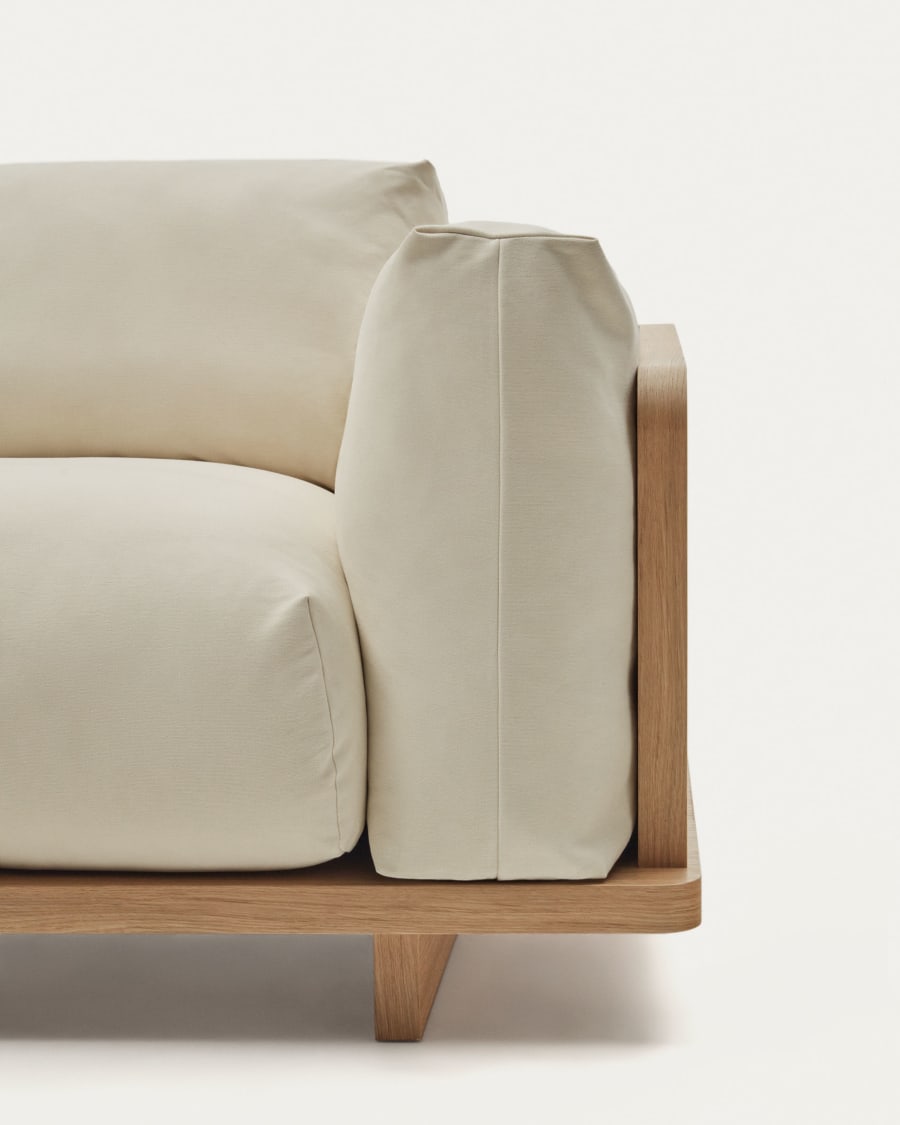 Oaq 3 seater sofa in beige, 225 cm FSC Mix Credit