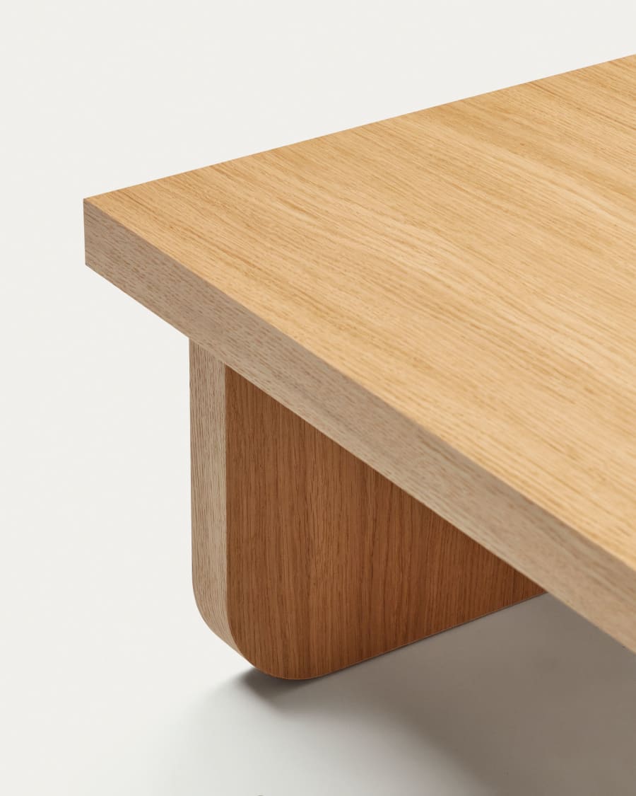 Oaq set of 2 coffee tables in oak wood veneer with natural finish FSC Mix Credit