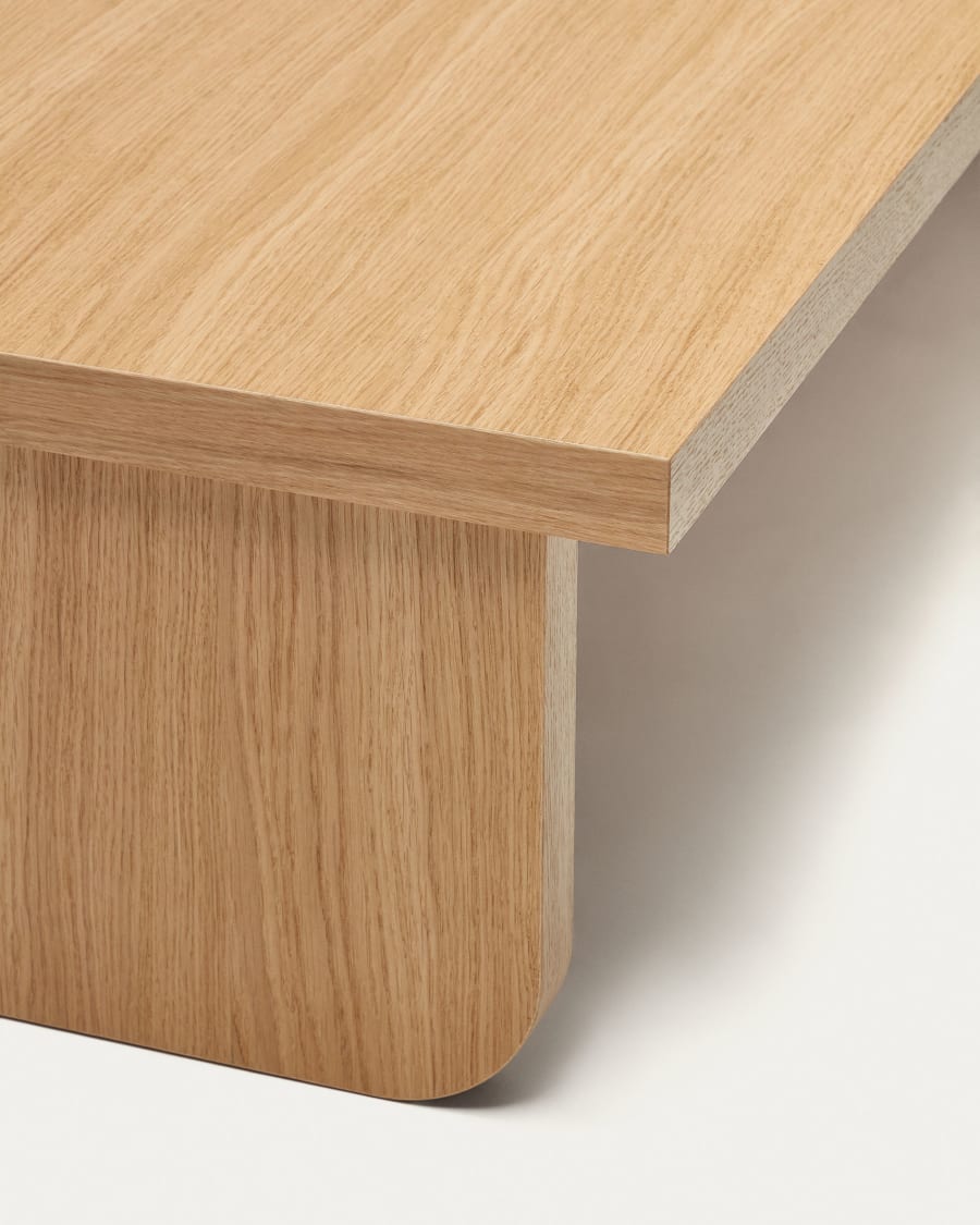 Oaq coffee table in oak wood veneer with natural finish, 140 x 75 cm FSC Mix Credit