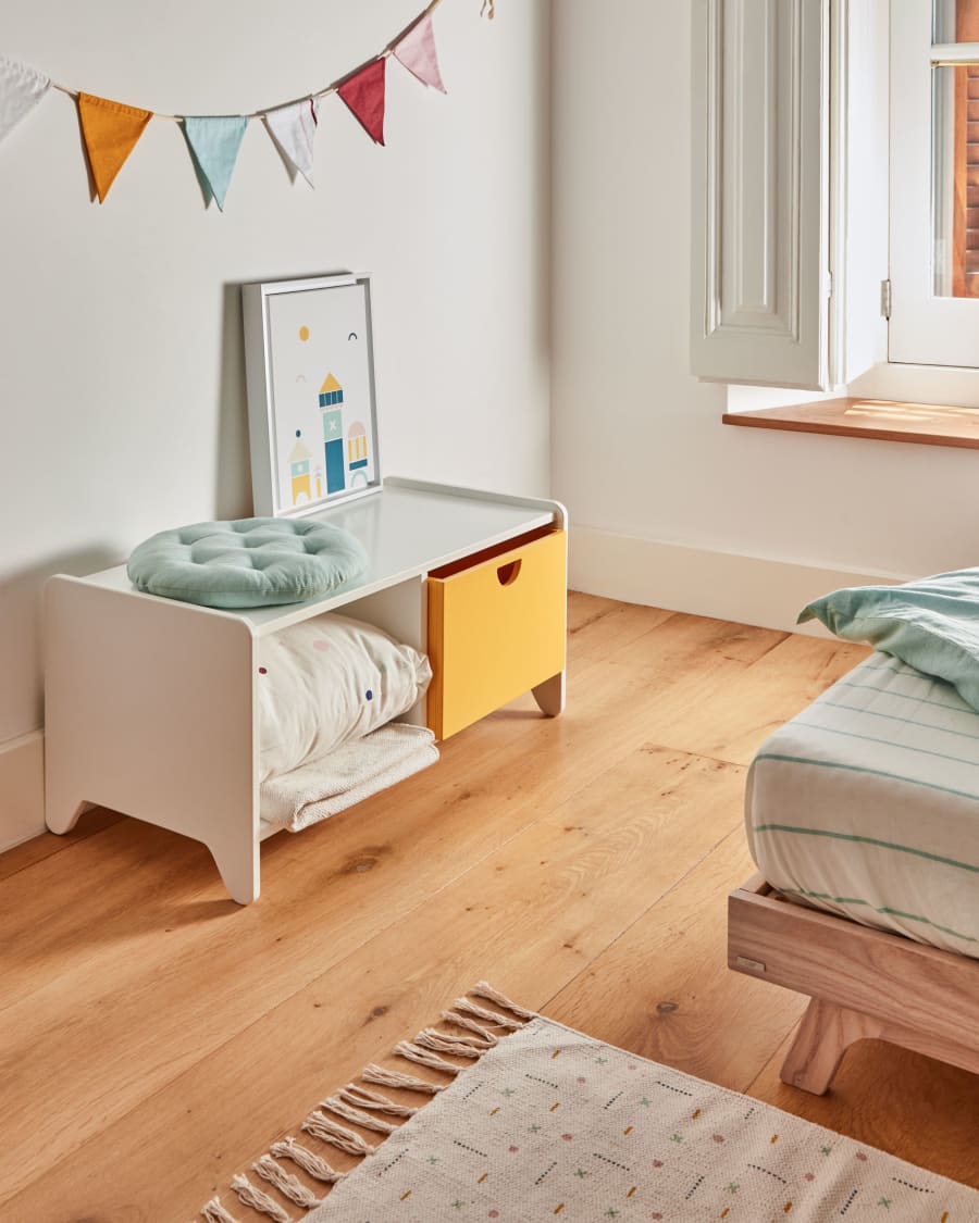 Etelvina floor cushion in turquoise 100% organic GOTS-certified cotton Ø 35 cm