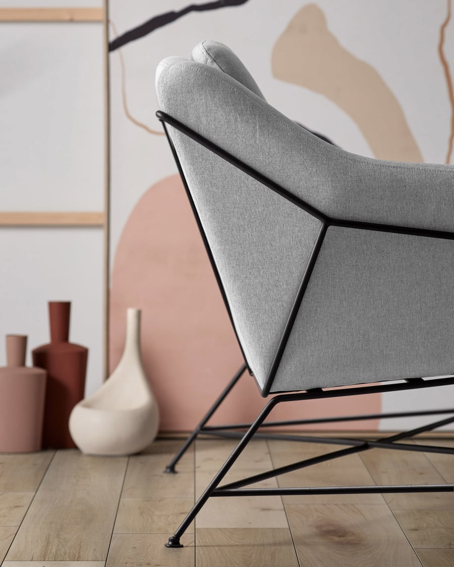 Brida 2 seater sofa in lightgrey, 128 cm