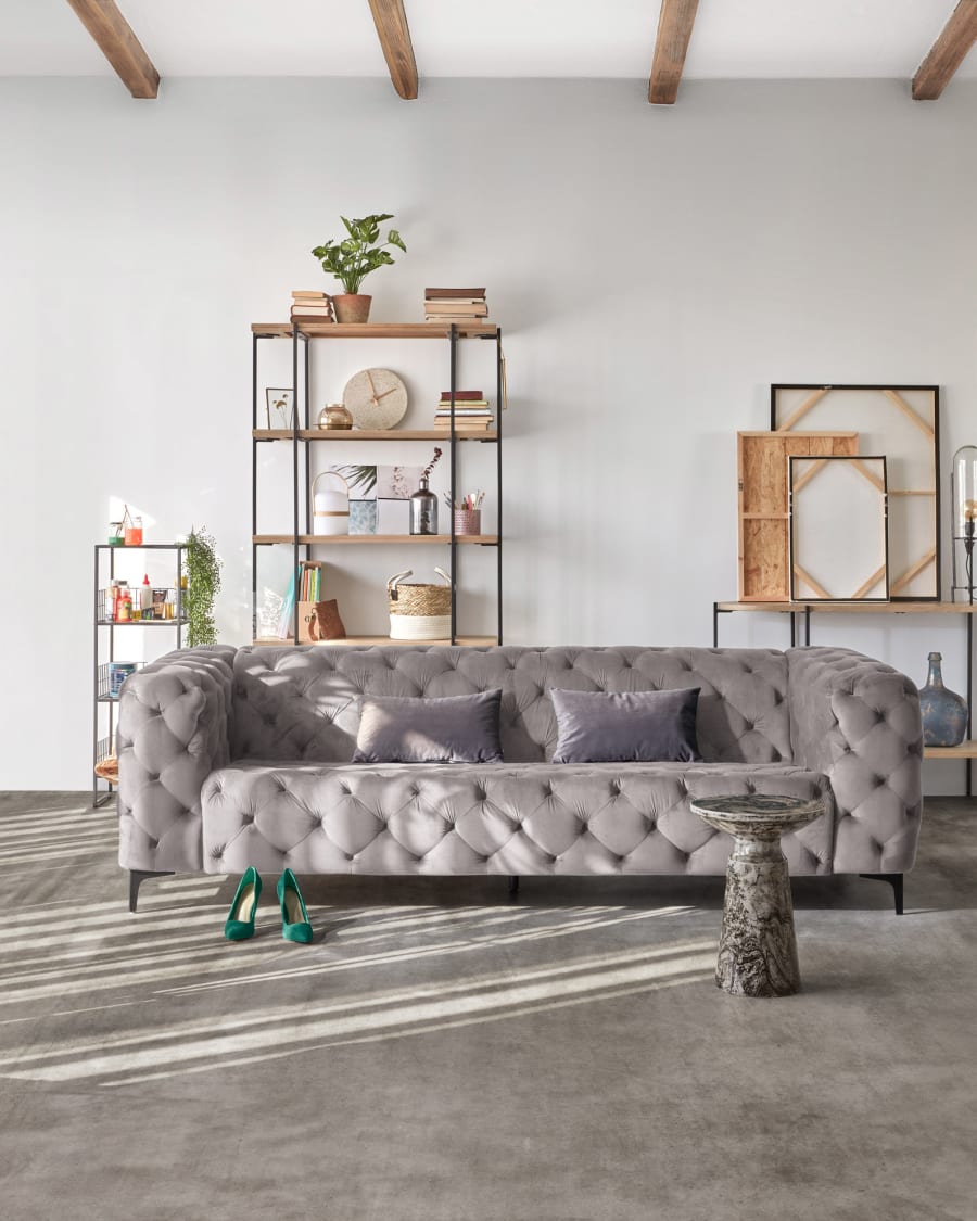 Lita cushion cover 30 x 50 cm grey velvet