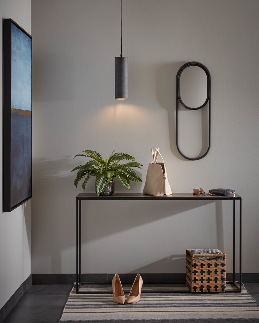 Rewena console table with porcelain top and steel structure, 110 x 75 cm