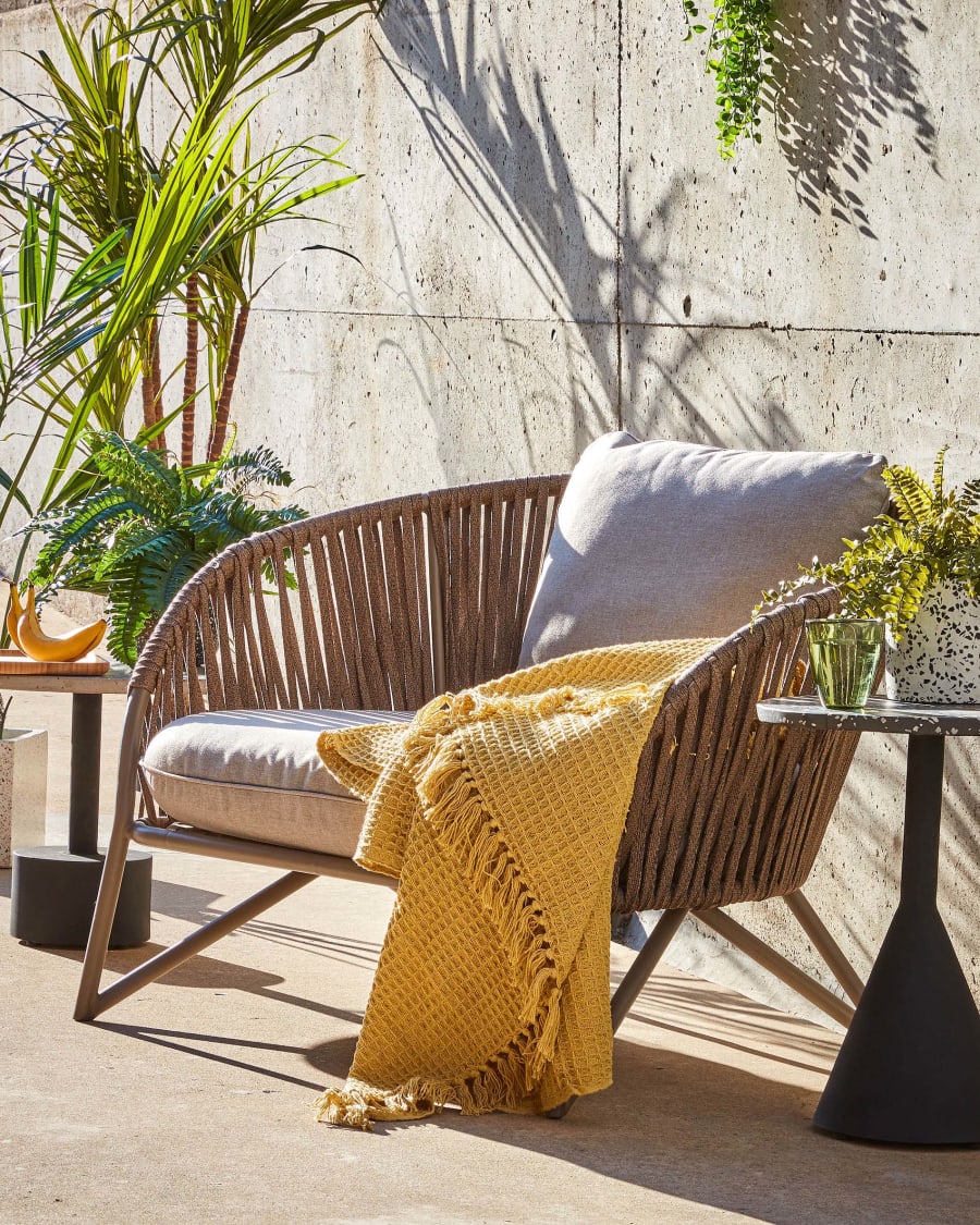 Branzie armchair in brown cord