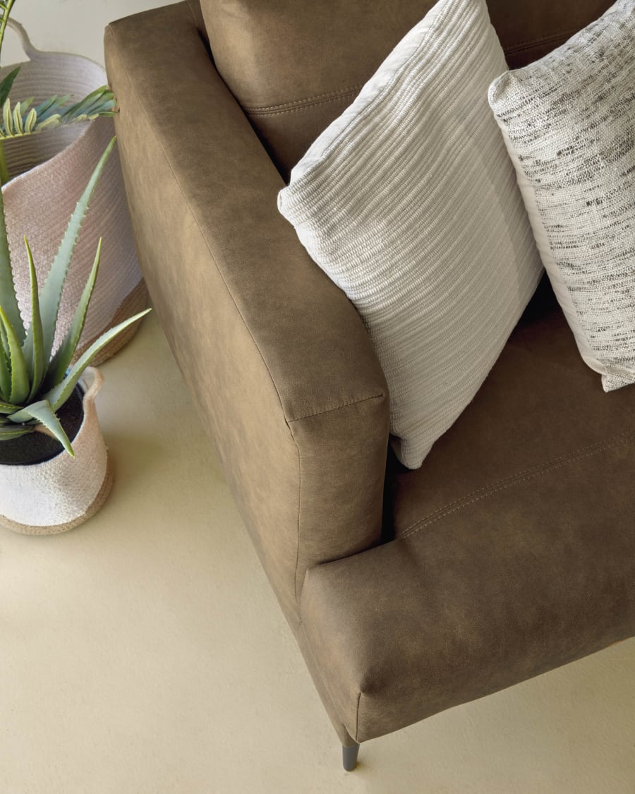Tanya 2 seater sofa in dark brown, 183 cm