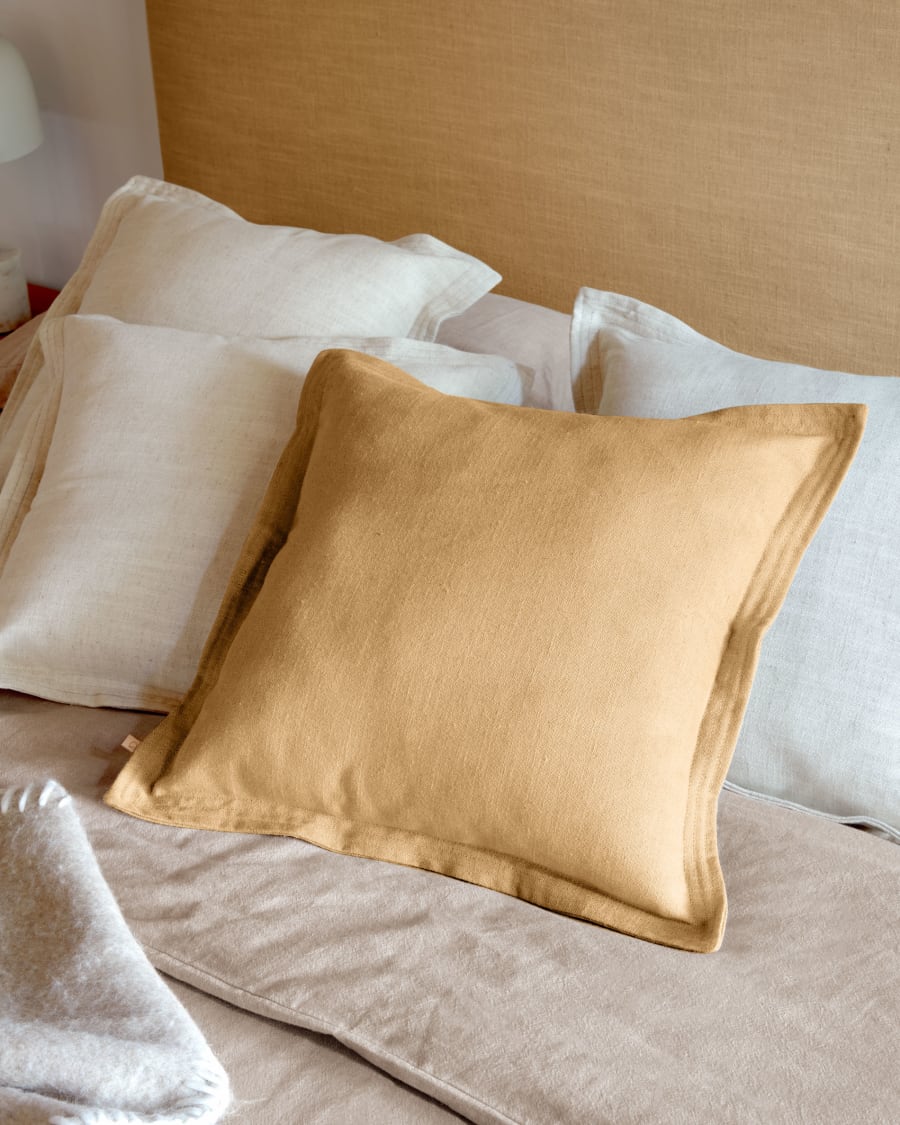 Κάλυμμα μαξιλαριού Maelina, μουσταρδί, 45x45εκ