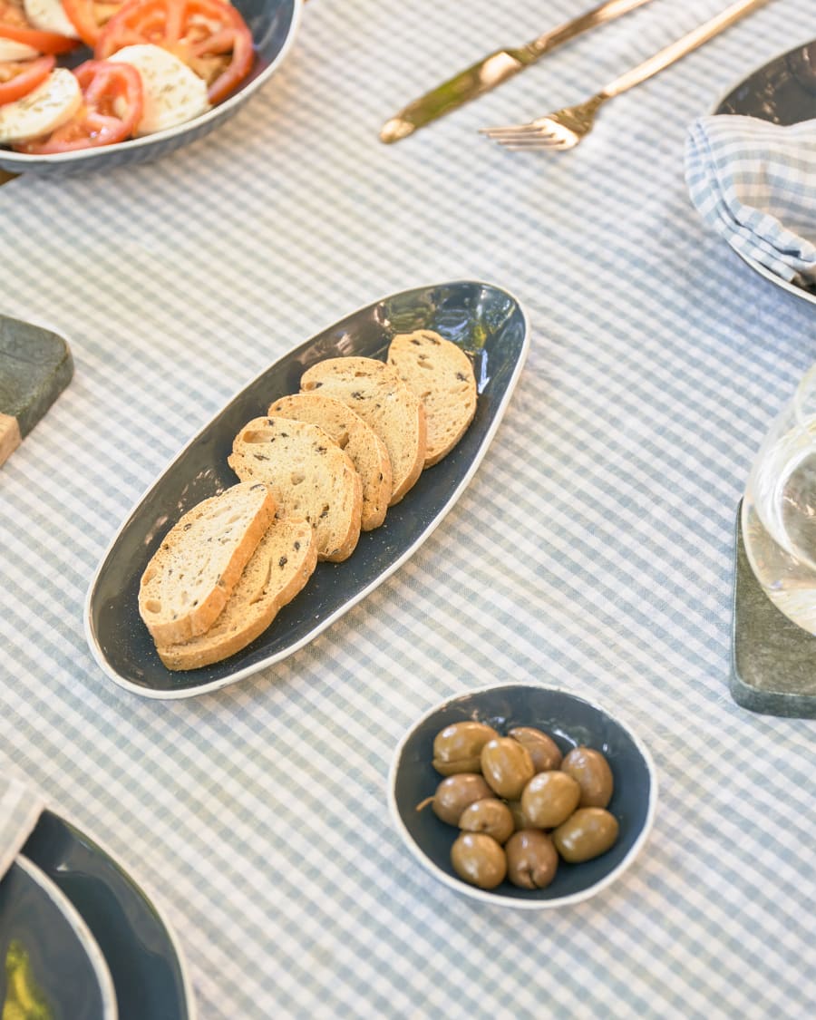 Pontis set of 2 deep dishes in blue porcelain