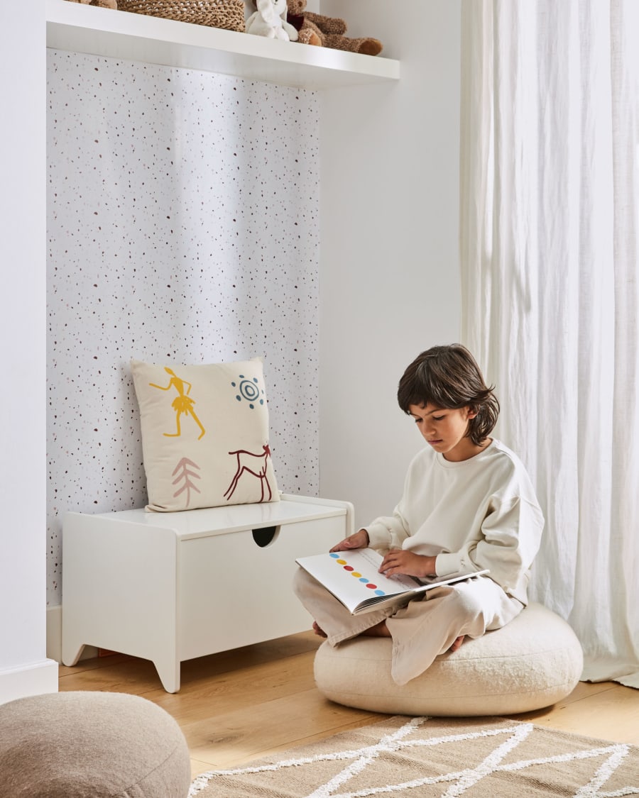 Gaby 100% wool pouffe in brown