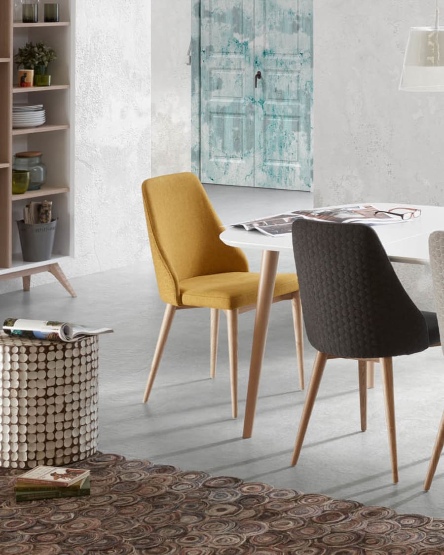 Rosie chair light blue natural finish