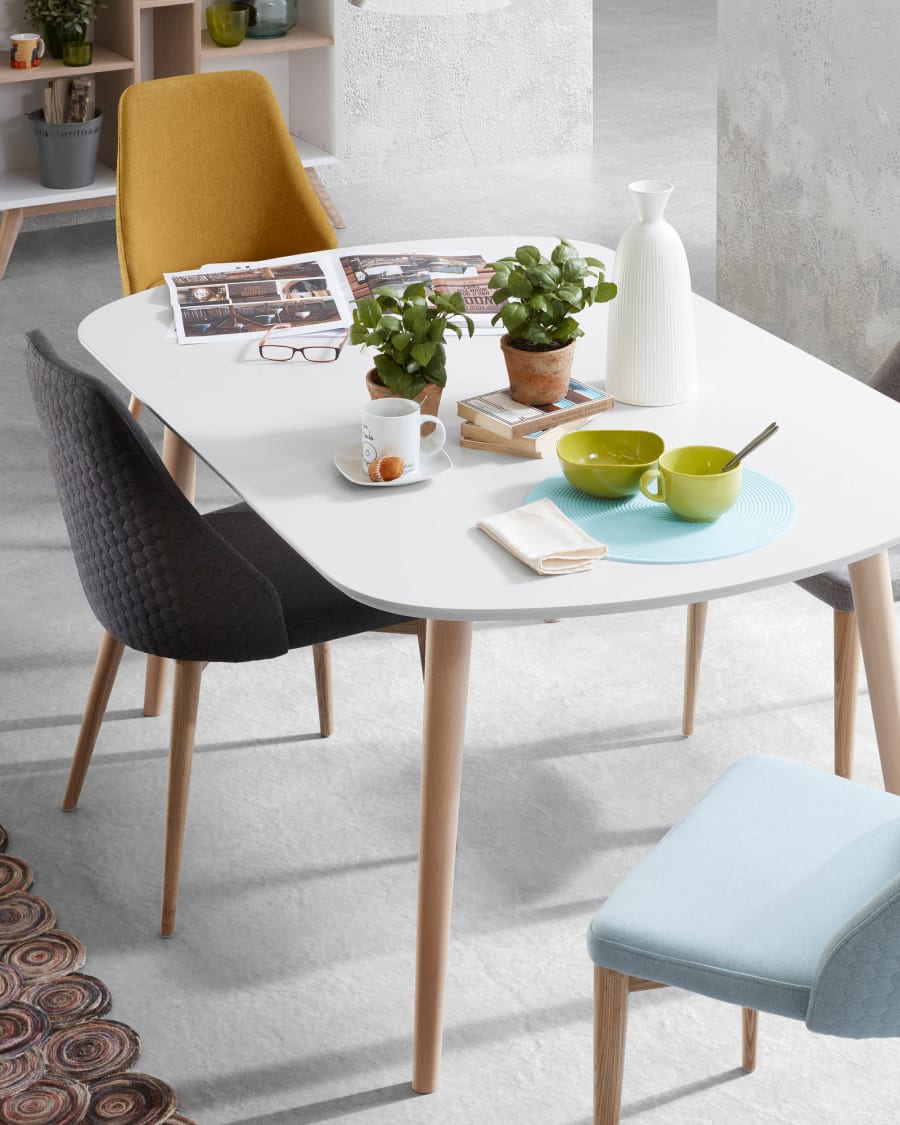 Rosie chair light blue natural finish