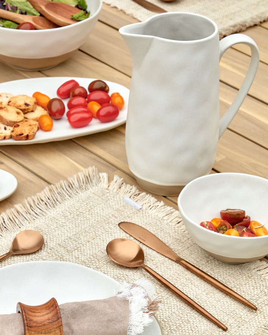 Ryba jug in white and brown ceramic
