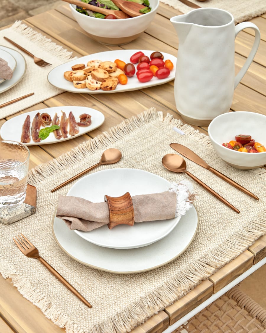Ryba bowl in white and brown ceramic