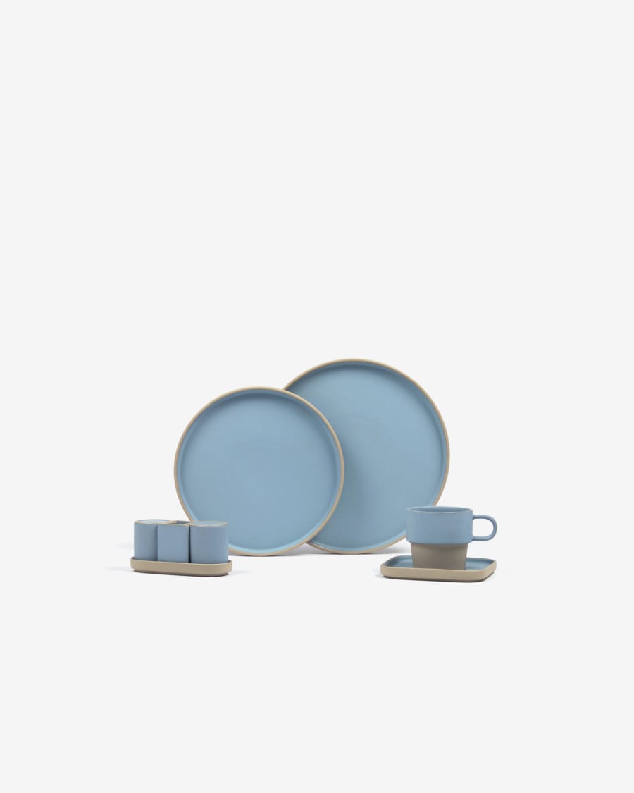 Midori ceramic dessert plate in blue