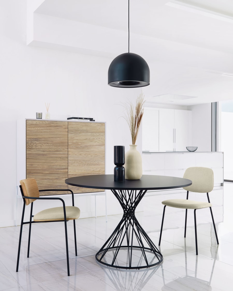 Marielle sideboard made from ash wood with white lacquer 107 x 140 cm.