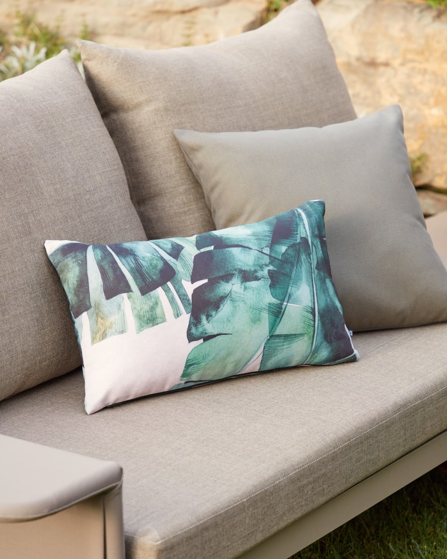 Zaltana outdoor corner sofa and table set in matte brown aluminium, 164 cm
