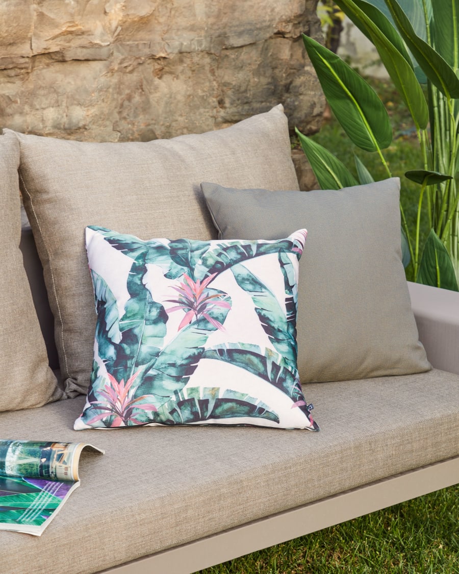 Κάλυμμα μαξιλαριού Hermie, πράσινα φύλλα, 45 x 45 εκ