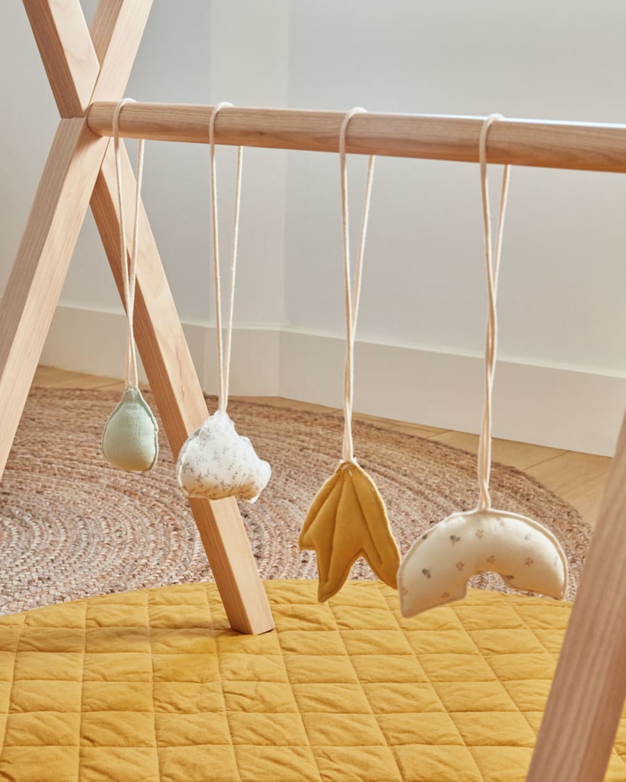 Yamile set of 4 hanging toys made of 100% cotton (GOTS) for teepee play gym
