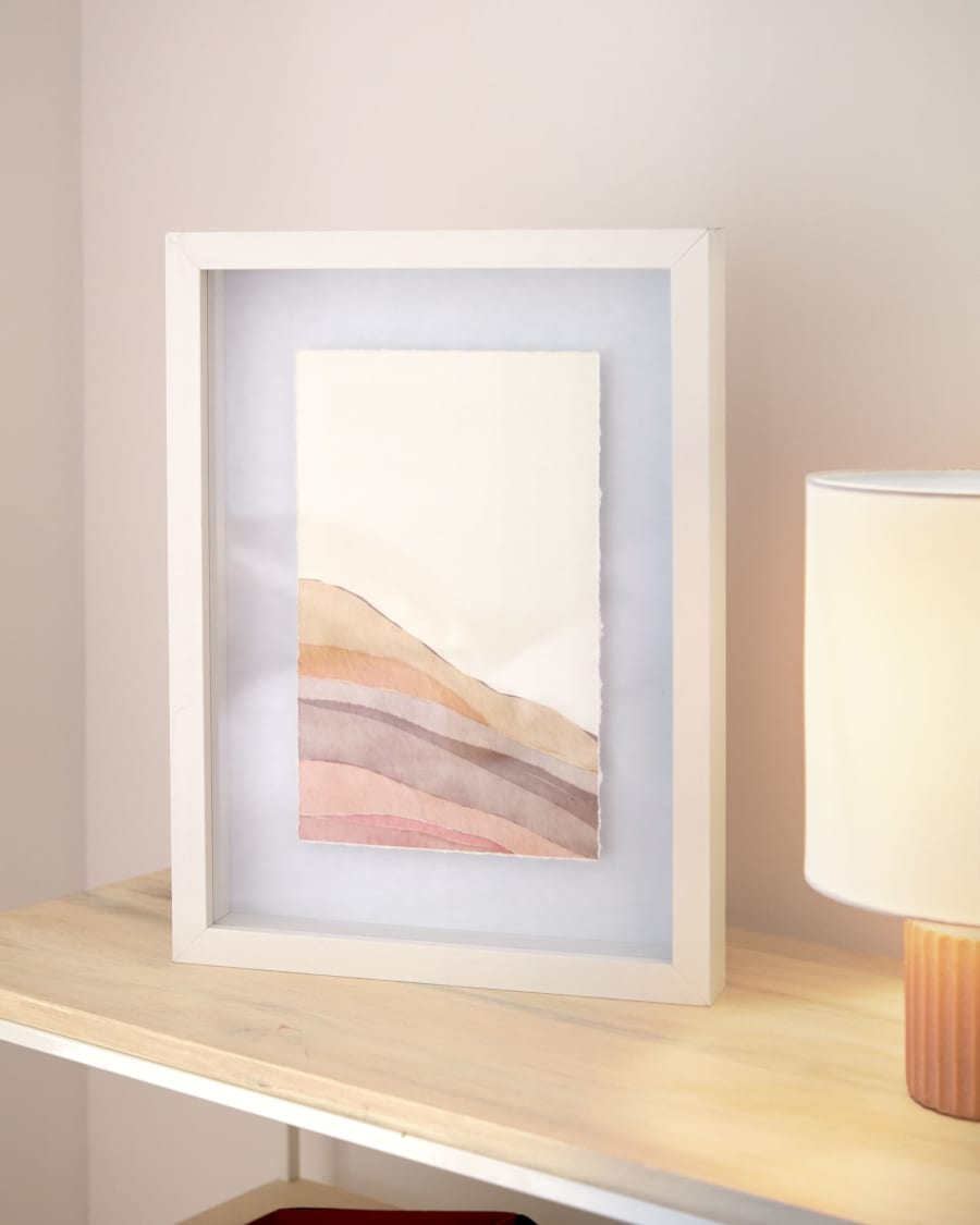 Nacira multi-colour lines picture white wood frame 30 x 40 cm