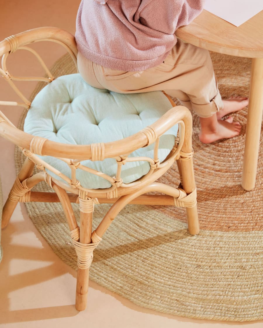 Etelvina floor cushion in turquoise 100% organic GOTS-certified cotton Ø 35 cm