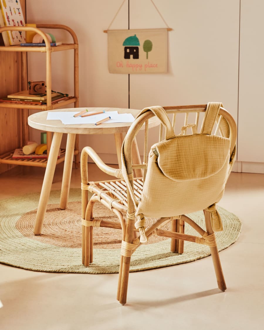 Adabel round natural jute rug in green Ø 120 cm