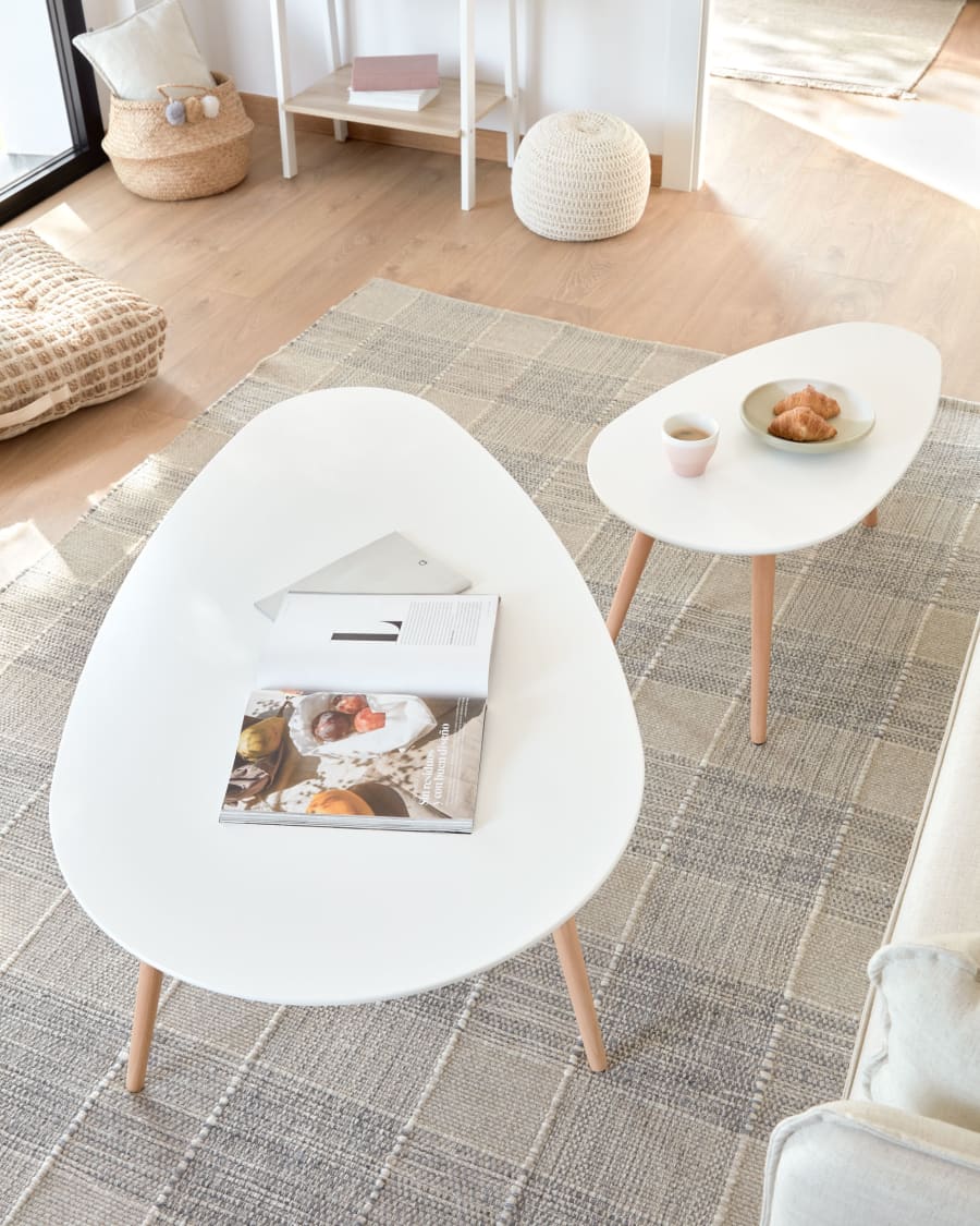 Kirb set of 2 side tables oval white