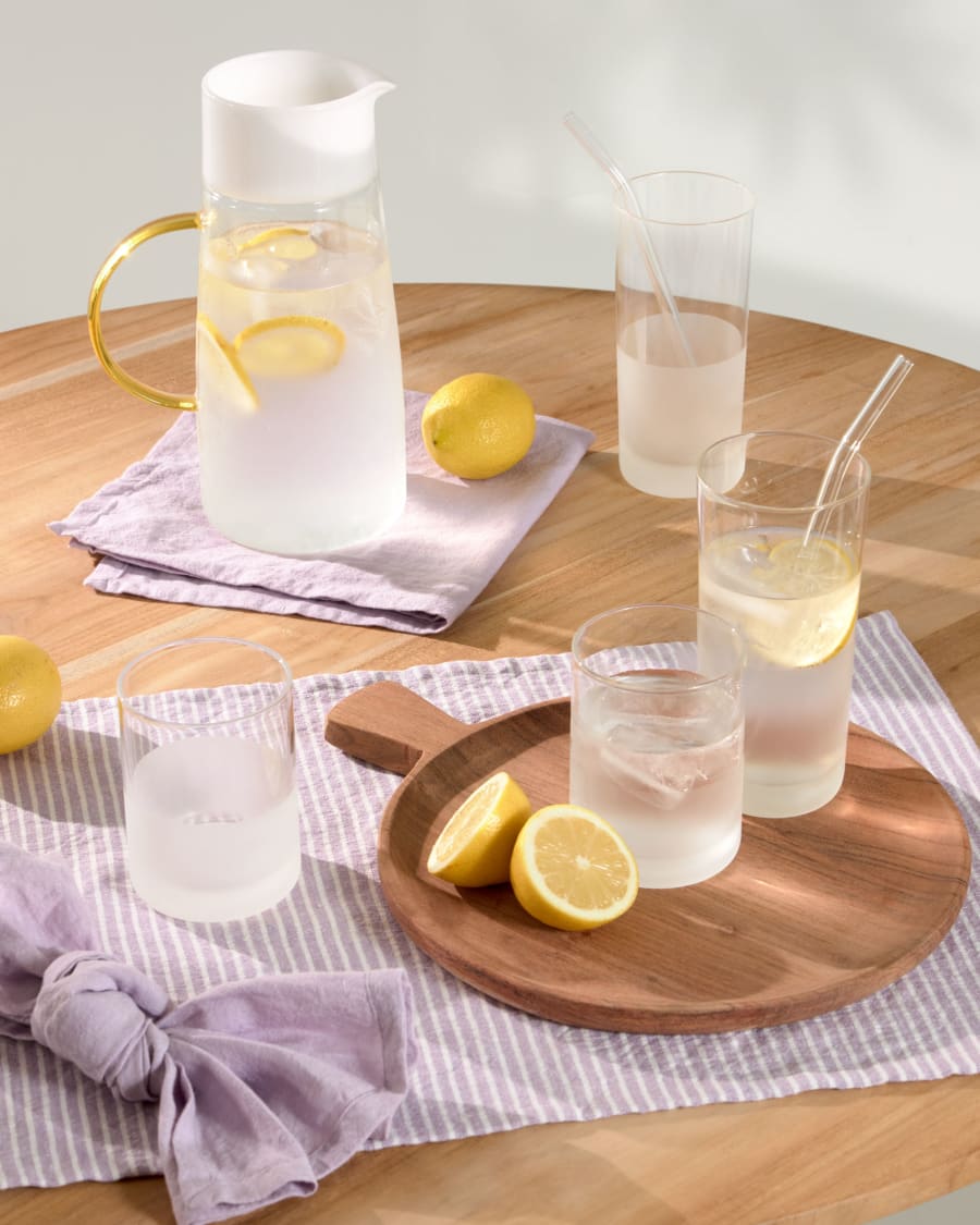 Lilli large transparent and white glass