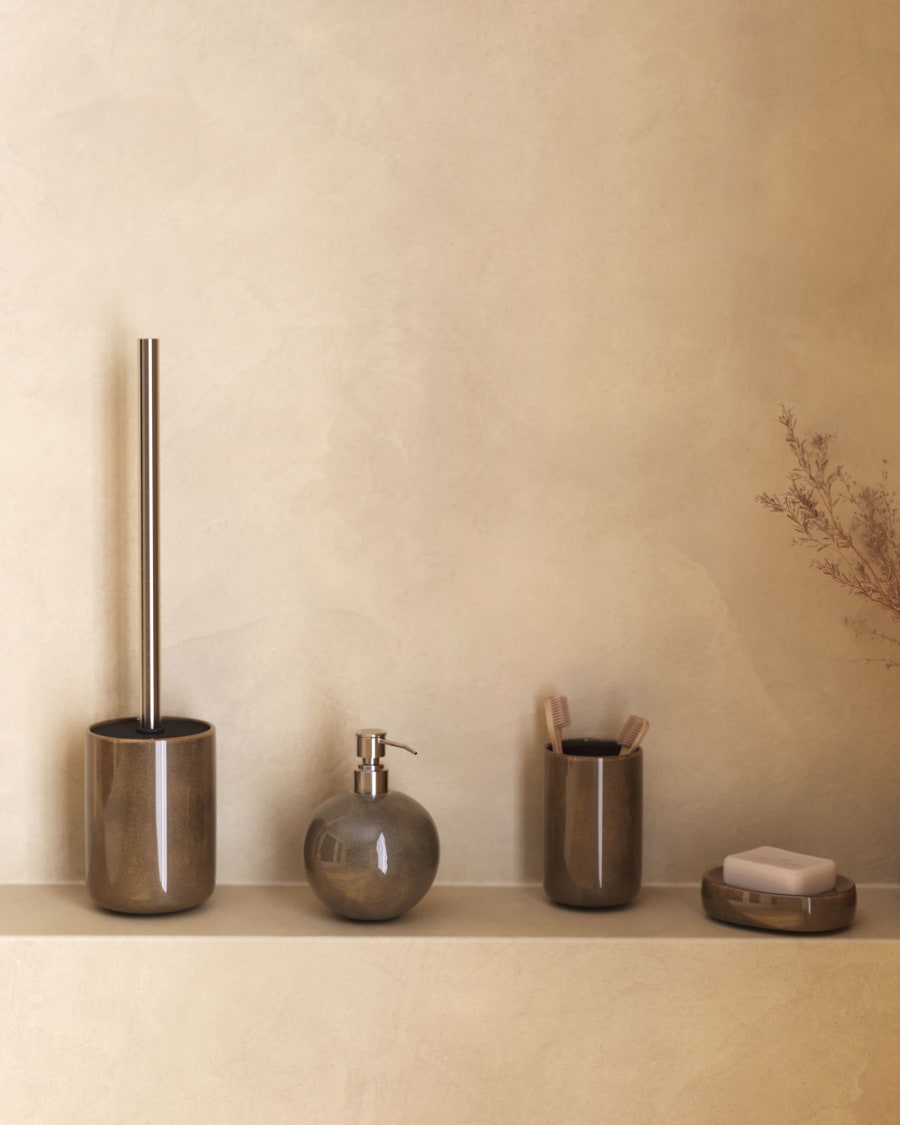 Berdolina brown ceramic toilet brush