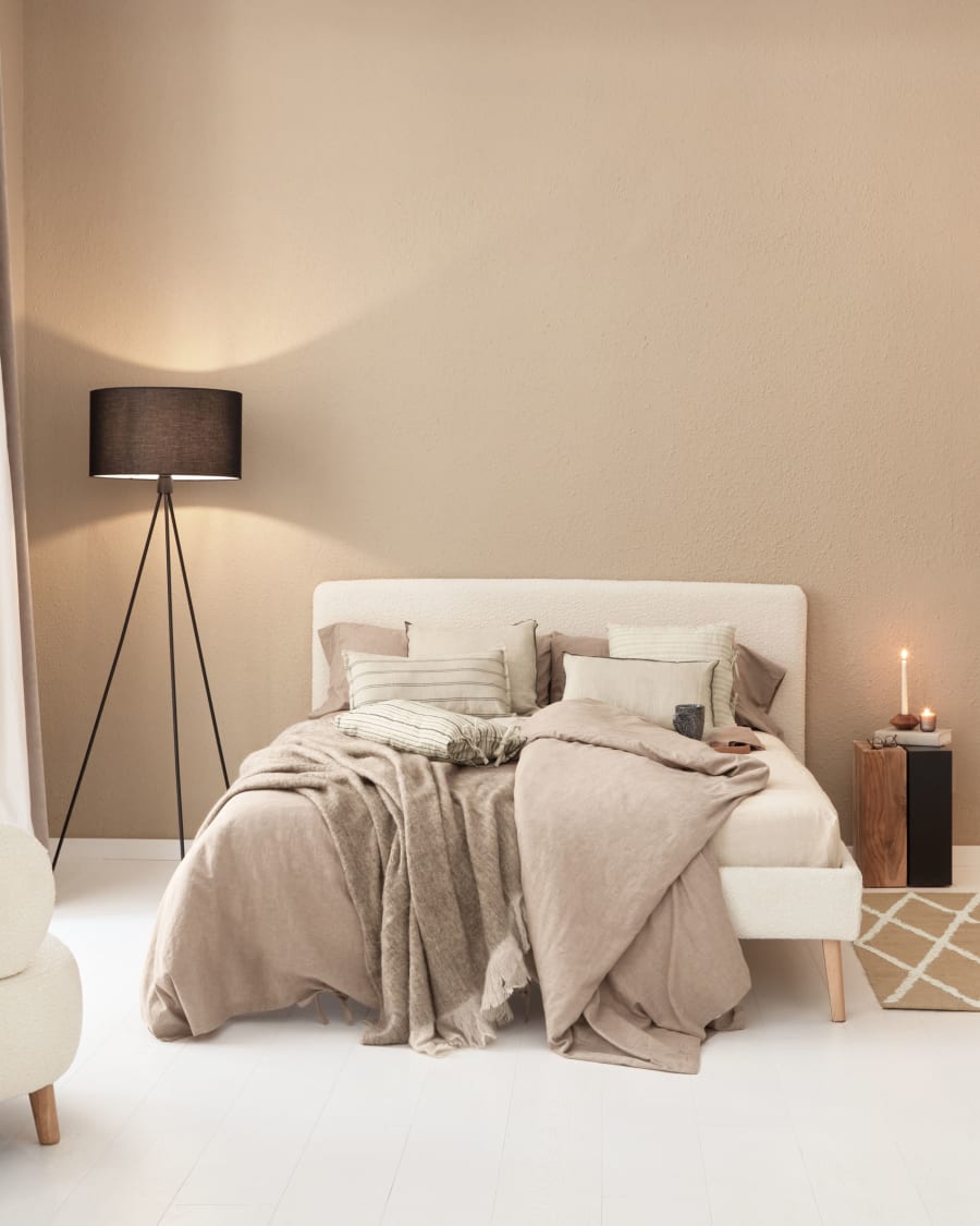 Dyla bed cover in white bouclé for a 160 x 200 cm mattress