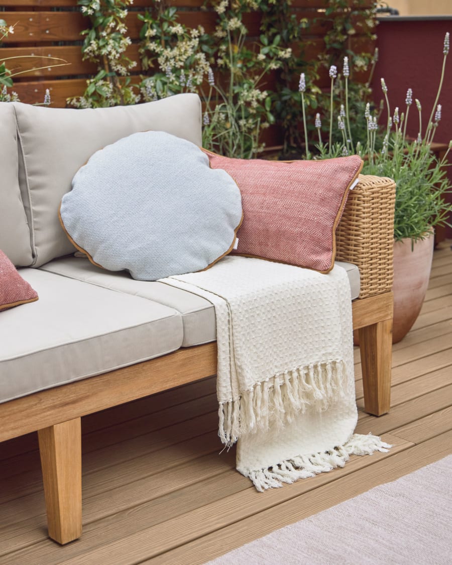 Shallow 100% cotton blanket in white 130 x 170 cm