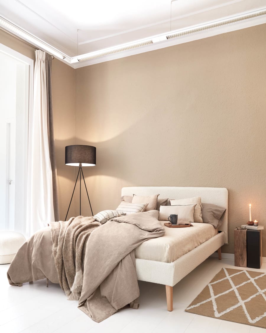 Dyla bed cover in white bouclé for a 160 x 200 cm mattress