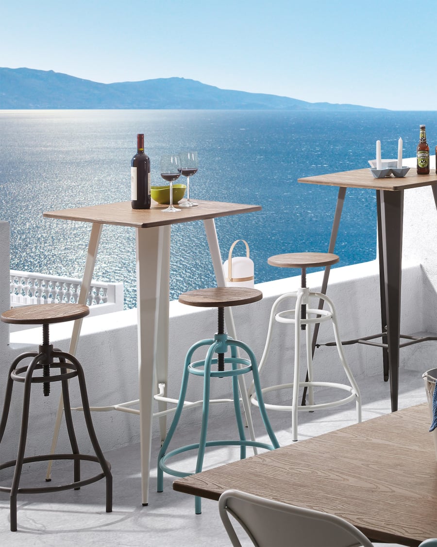 White Malira barstool height 66-84 cm