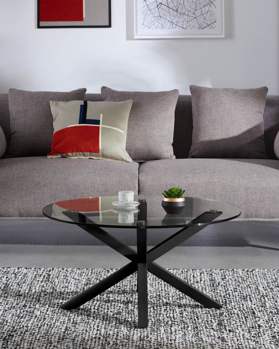Argo coffee table glass black Ø 82 cm