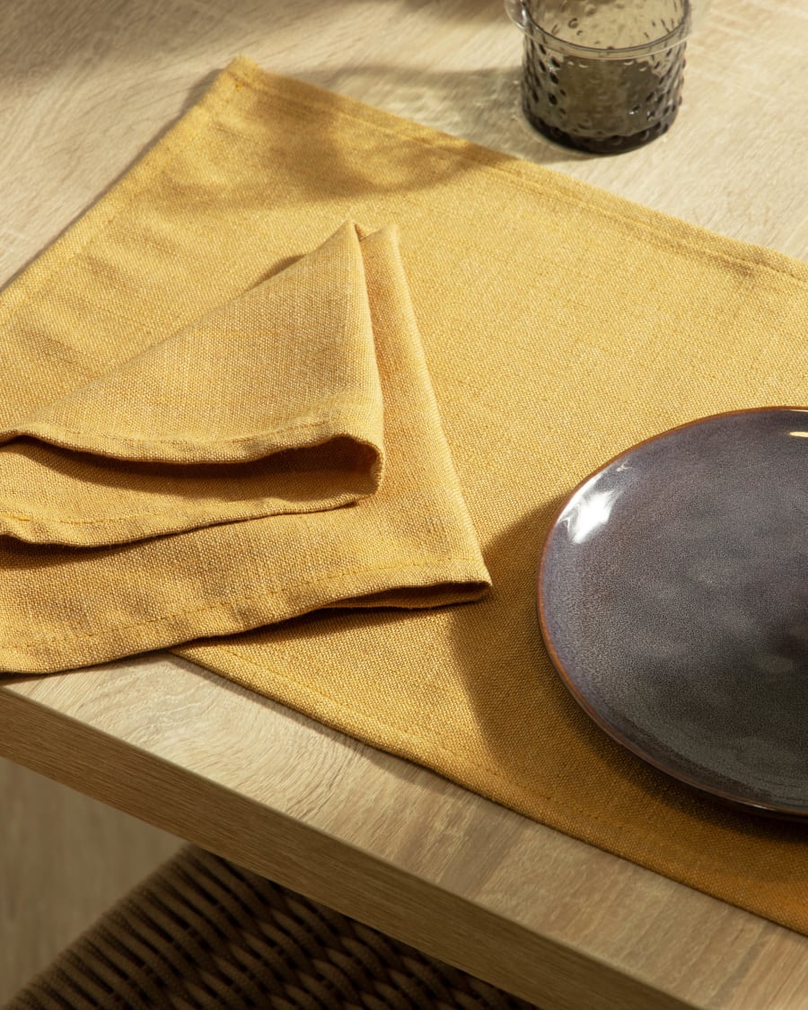 Mustard-yellow Samay 4-individual place mat set
