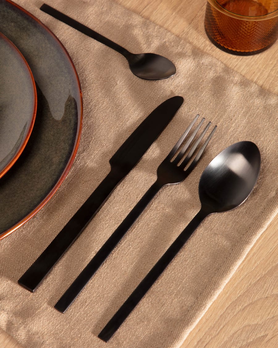 Fer 16-piece cutlery set black