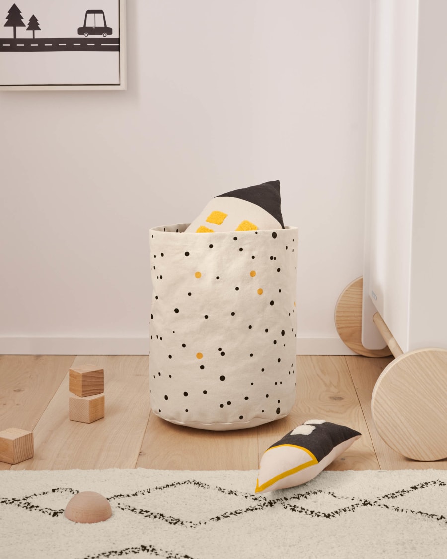 Nisi 100% organic cotton (GOTS) home shaped cushion in black and beige 35 x 13 cm