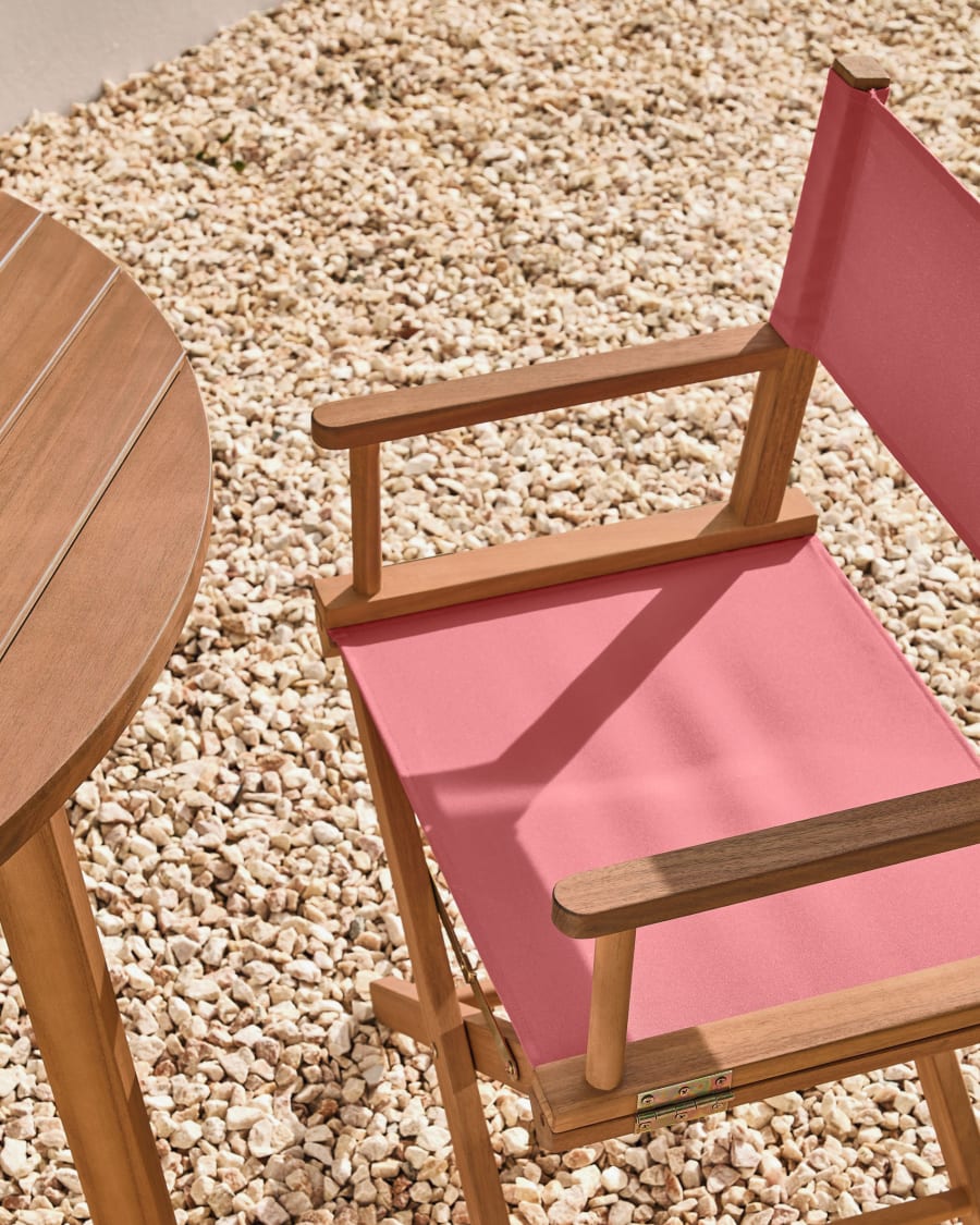 Chaise de jardin pliante Dalisa terracotta en bois d'acacia FSC 100 %