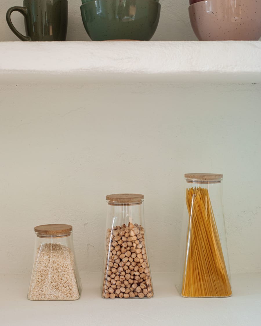 Large Adalis transparent glass jar