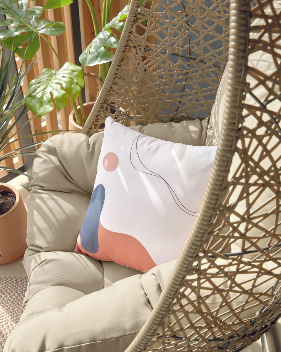 Florina brown hanging chair with base