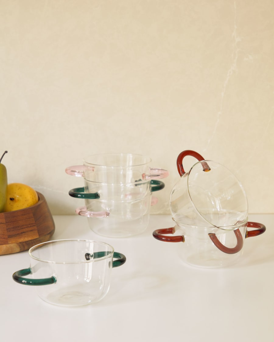 Γυάλινο μπολ Dusnela, διαφανές και τυρκουάζ