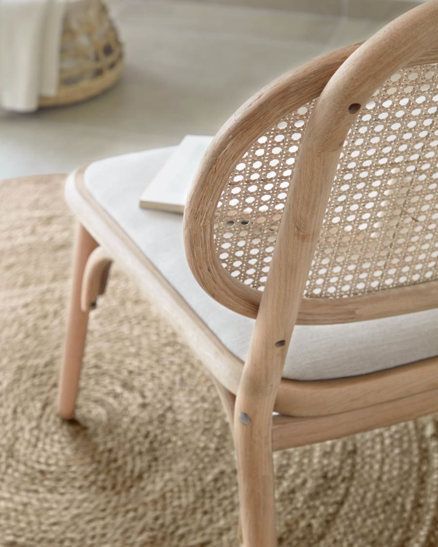Doriane Sessel aus massiver Eiche mit Naturfinish und gepolstertem Sitz FSC Mix Credit