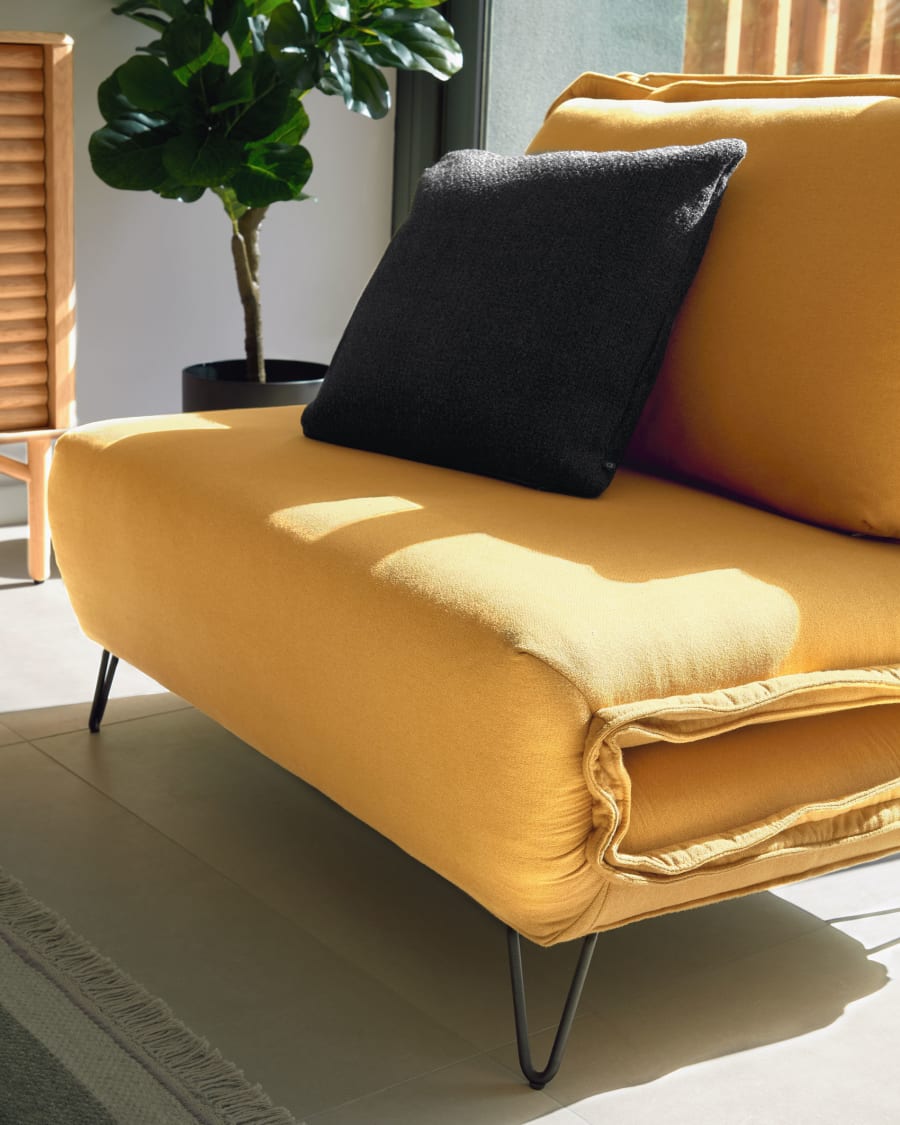 Miski 2 seater sofa bed in mustard yellow 105 cm