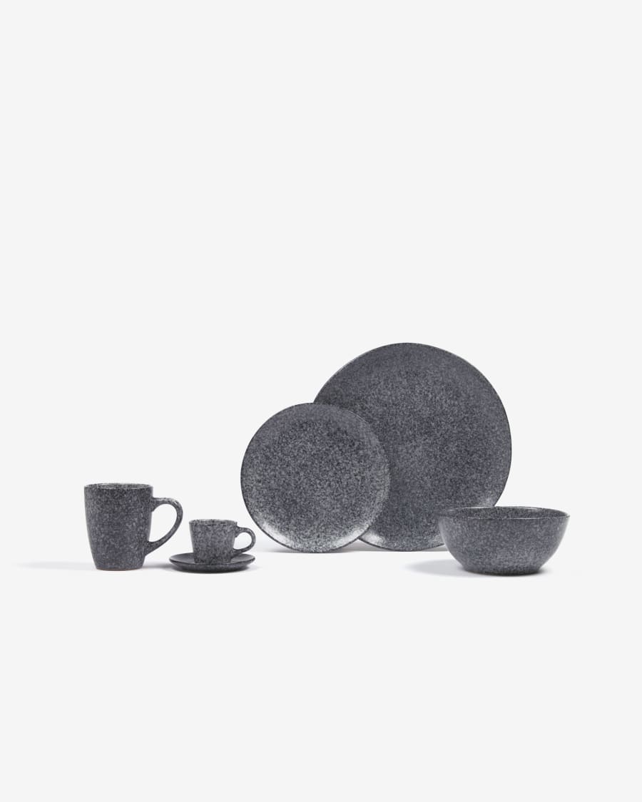 Airena ceramic coffee cup and saucer in black