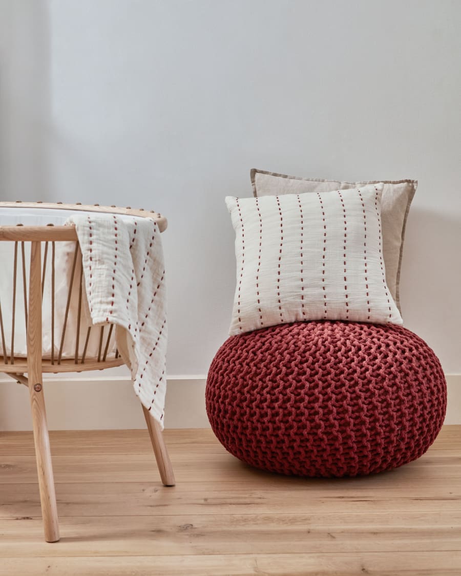 Kennis round pouffe in terracotta Ø 60 cm