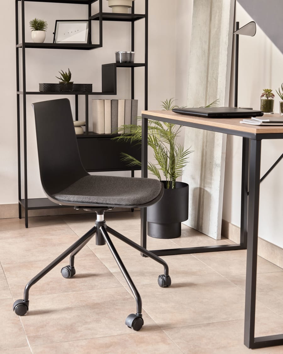 Ralfi black desk chair with black seat