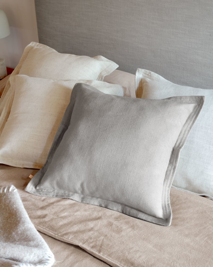 Maelina cushion cover in grey, 45 x 45 cm