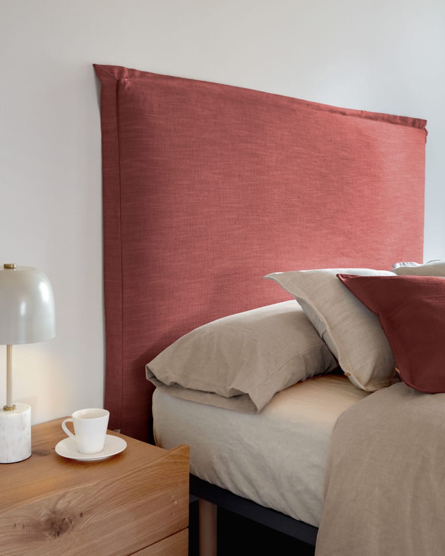 Tanit headboard with maroon linen removable cover, for 200 cm beds