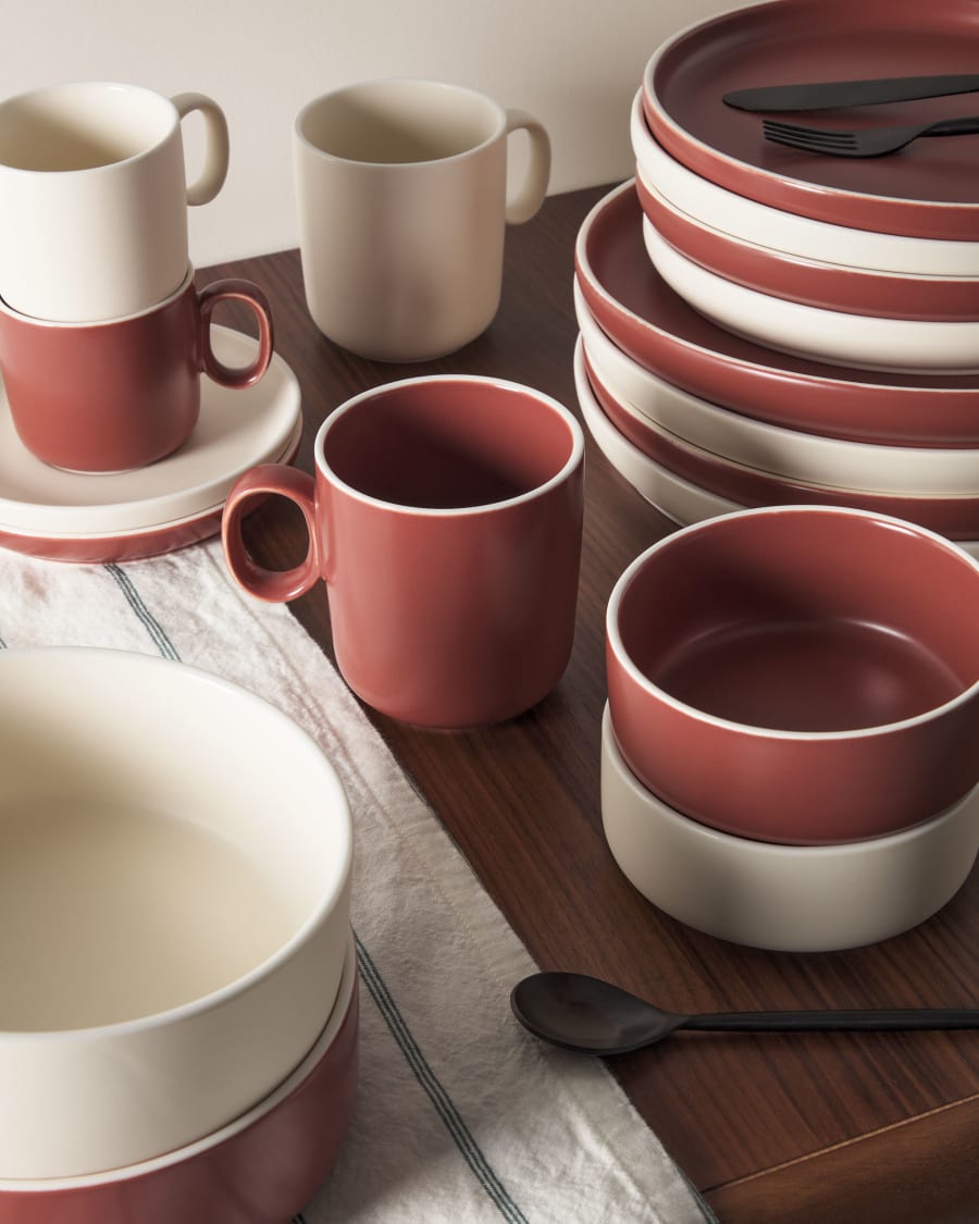 Roperta small porcelain bowl in terracotta