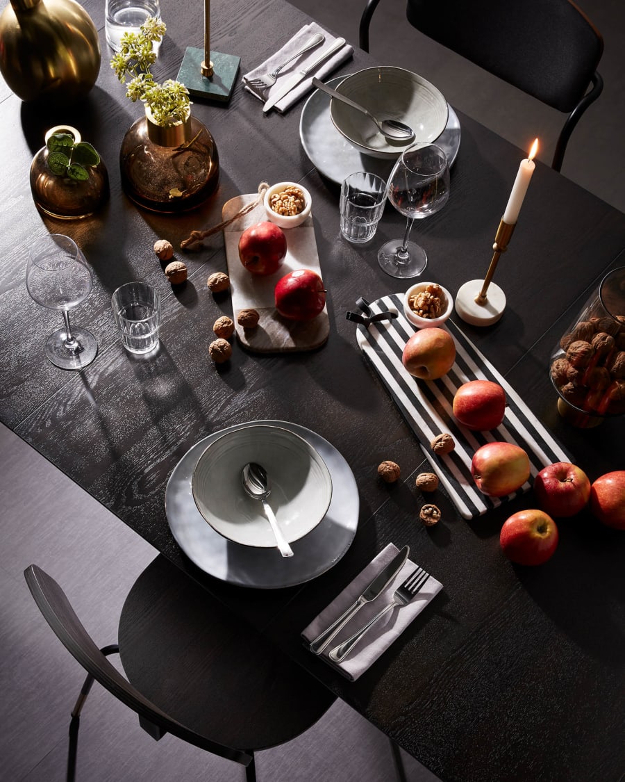 Bergman rectangular chopping board black white marble arch