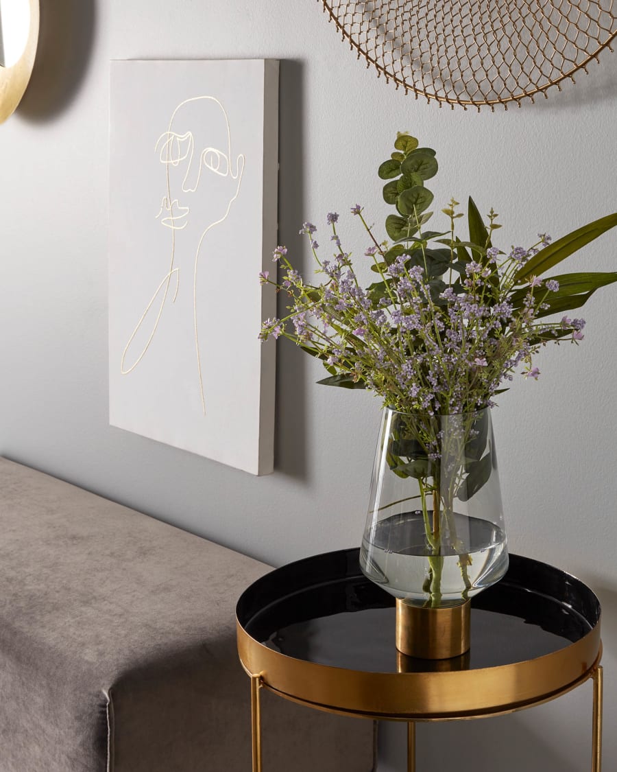 Grey velvet Dyla bench 111 cm